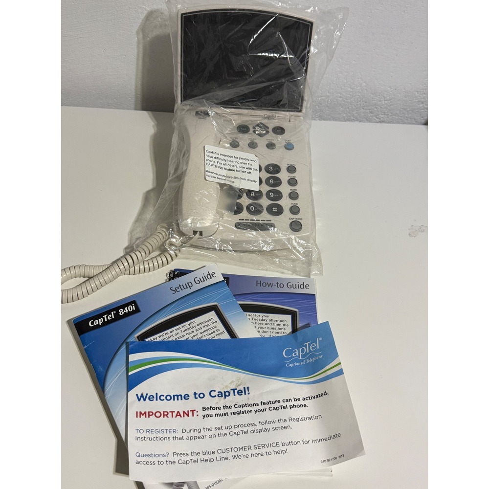 Ultratec CapTel 840i Captioned Telephone Hearing Impaired White Landline Phone